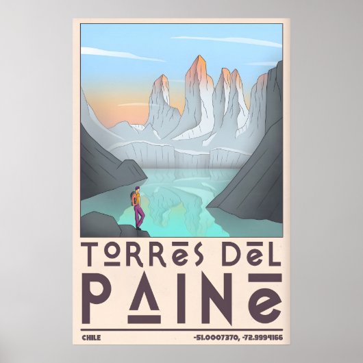 Impression d'art Torres Del Paine - Montagne Graph (Devant)