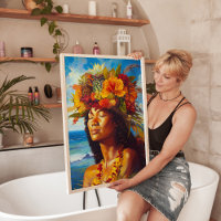 Impression d'art tropical de déesse des îles hawaï