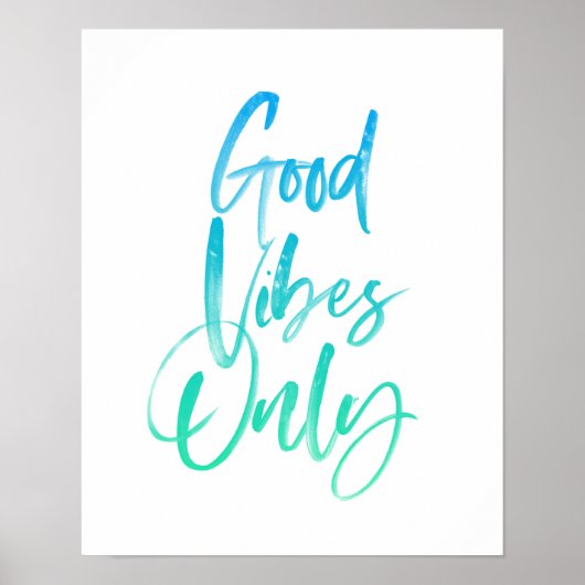 Impression d'art typographique Good Vibes Only (Devant)