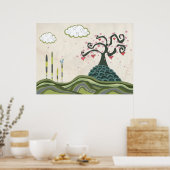 Impression d'art vectoriel Sakura Doodle (Cuisine)