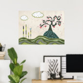 Impression d'art vectoriel Sakura Doodle (Bureau à domicile)