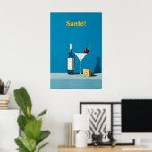Impression d'art vin et fromage Martini Cocktail, (Bureau à domicile)