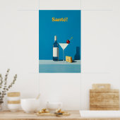 Impression d'art vin et fromage Martini Cocktail, (Cuisine)