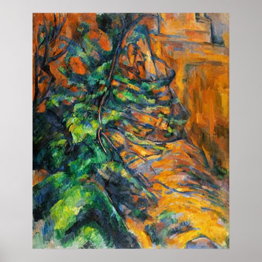 Impression d'art vintage de Cézanne Rochers et Bra (Devant)