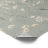 Impression d'art vintage de champ de fleurs blanch (Coin)