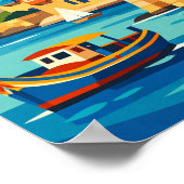 Impression d'art vintage de Malte minimale et colo (Coin)