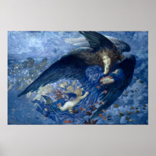 Impression d'art vintage, nuit pré-Raphaélite