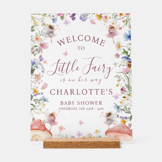 Impression de Baby Shower Jardin de Fées Fleur Sau (Recto)