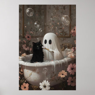 Impression de baignoire de fantôme brossant les de