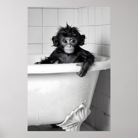 Impression de bain moussant de singe drôle Salle d (Devant)