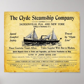 Impression de bateau à vapeur vintage - Clyde Stea