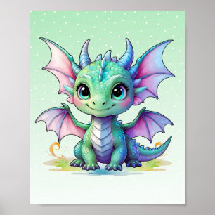 Impression de bébé dragon pastel