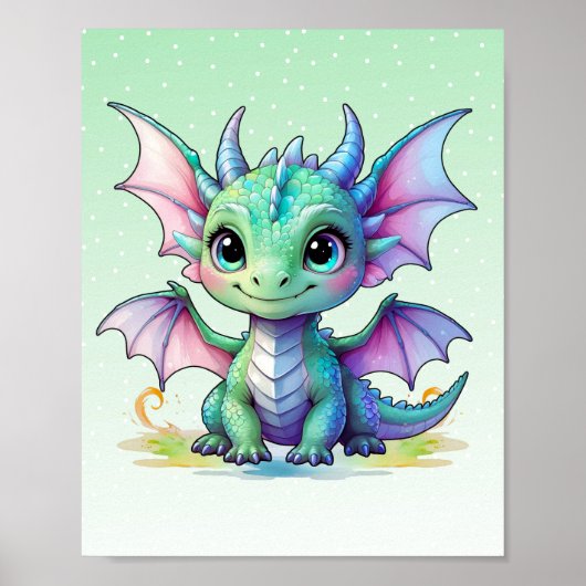 Impression de bébé dragon pastel (Devant)