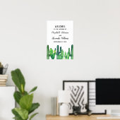 Impression de bienvenue de mariage de cactus vert. (Bureau à domicile)