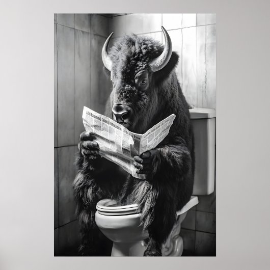 Impression de bison sur les toilettes, journal de (Devant)