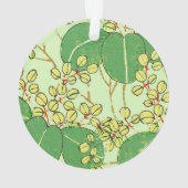 Impression de bloc de bois de feuille verte botani (dos)