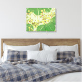 Impression de bloc de bois de feuille verte botani (Insitu(Chambre))