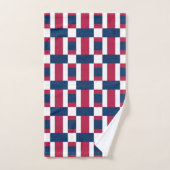 Impression de bloc de couleur rouge blanc et bleu (Serviette à main)