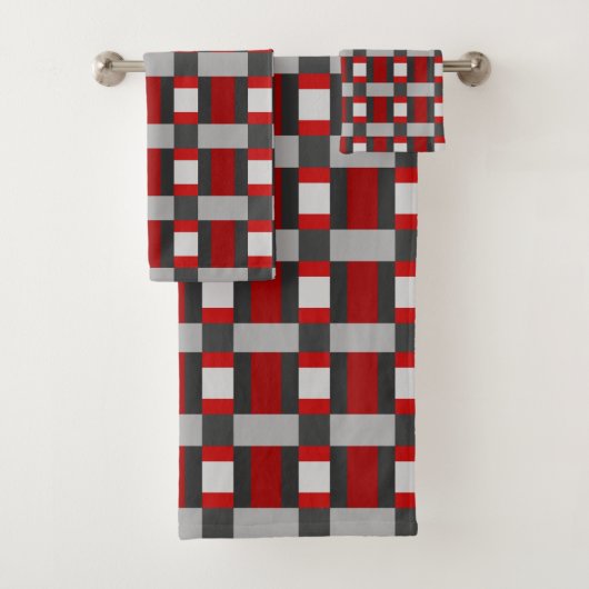 Impression de bloc de couleur rouge noir et gris (En situation)