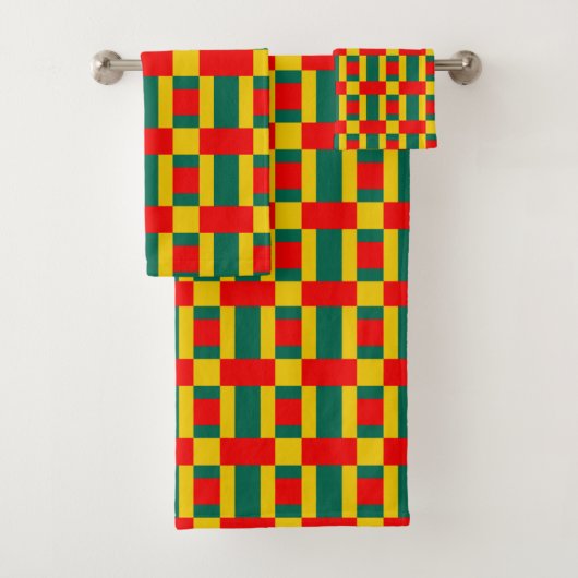 Impression de bloc de couleur vert jaune et rouge (En situation)