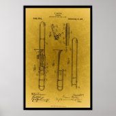 Impression de brevet trombone vintage (Devant)