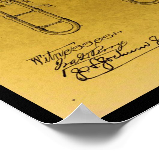 Impression de brevet trombone vintage (Coin)