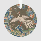 Impression de broderie en soie blanche antique chi (dos)