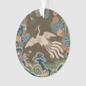Impression de broderie en soie blanche antique chi (devant)
