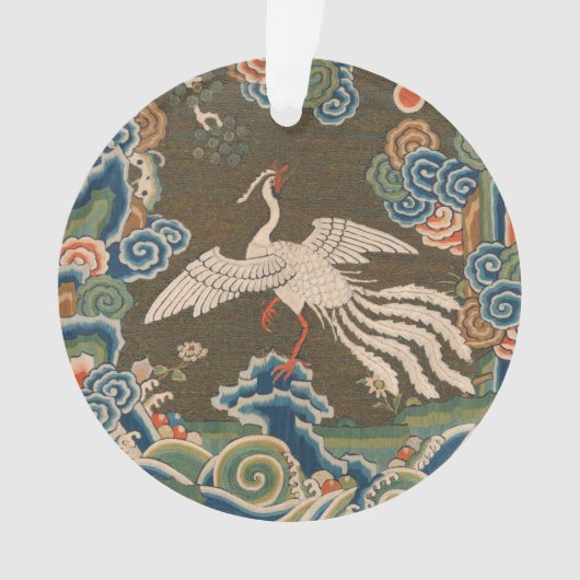 Impression de broderie en soie blanche antique chi (devant)