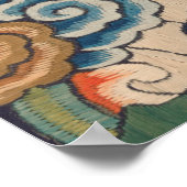 Impression de broderie en soie blanche antique chi (Coin)