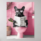 Impression de Bulldog français bleu salle de bain (Devant)