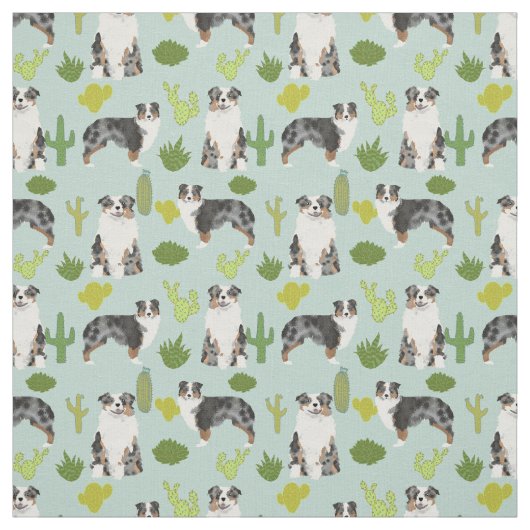 Impression de cactus en tissu Shepherd australien (Échantillon)