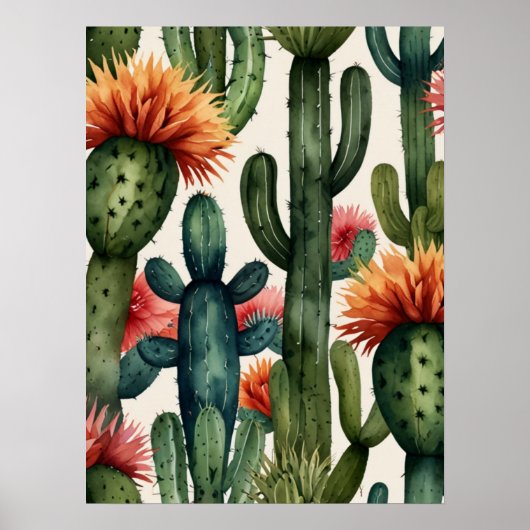 Impression de cactus mexicain vibrant (Devant)