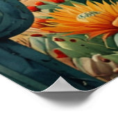 Impression de cactus mexicain vibrant (Coin)