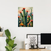 Impression de cactus mexicain vibrant (Bureau à domicile)