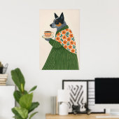 Impression de café de chien de bétail australien, (Bureau à domicile)