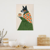 Impression de café de chien de bétail australien, (Cuisine)