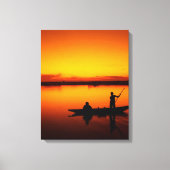 impression de canevas de pêche du coucher du solei (Recto)