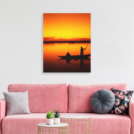 impression de canevas de pêche du coucher du solei (Insitu(Salon))
