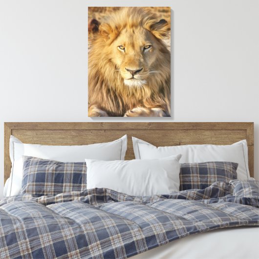 IMPRESSION DE CANVAS STRETCHÉS DE LION MASCULE (Insitu(Chambre))