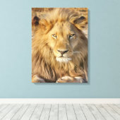 IMPRESSION DE CANVAS STRETCHÉS DE LION MASCULE (Insitu (Plancher de Bois))