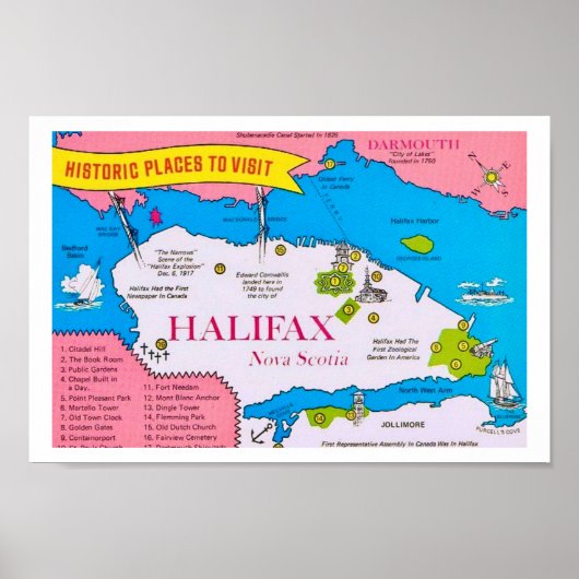 Impression de carte ancienne d'Halifax Nouvelle-Éc (Devant)
