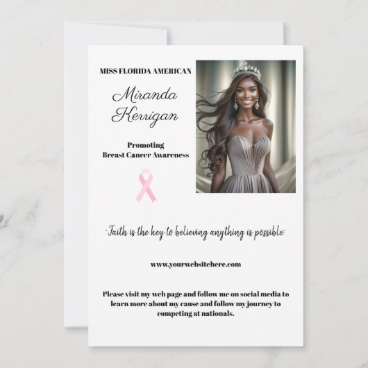 Impression de carte autographique modifiable - Arr (Dos)