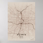 Impression de carte d'Atlanta Géorgie affiche de d (Devant)