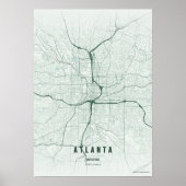 Impression de carte d'Atlanta Géorgie Affiche de W (Devant)