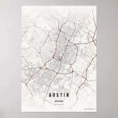 Impression de carte d'Austin Poster de la ville du (Devant)
