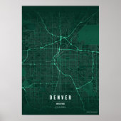 Impression de carte de Denver Poster de la ville d (Devant)