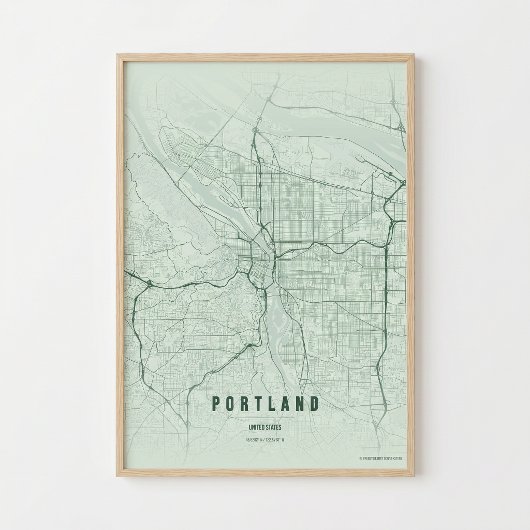 Impression de carte de Portland Oregon Cadeau Post