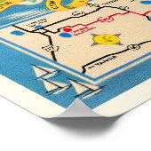 Impression de carte des attractions vintage de Flo (Coin)