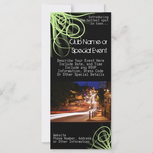 Impression de carte en rack, club de nuit ou thème (Devant)